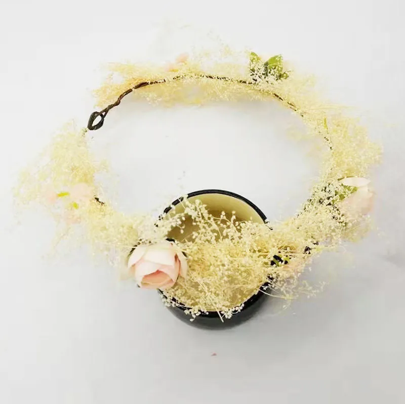 Искусственный настоящий цветочный венок роза для женщин и девочек Цветочная