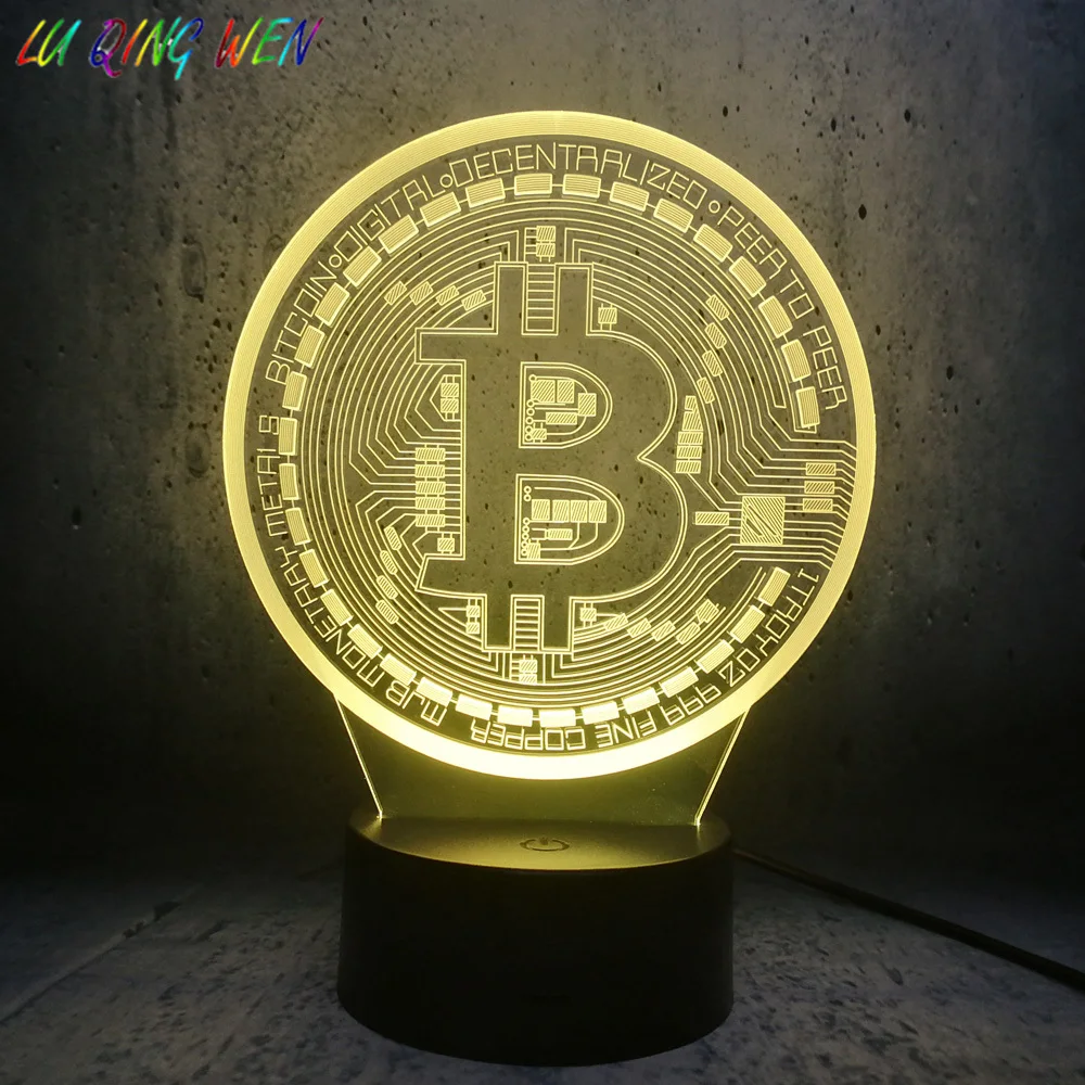

СВЕТОДИОДНЫЙ ночник в виде биткоина с сенсорным Usb-датчиком, меняющий цвет, новинка светильник льник для детей, праздничный подарок, украшен...