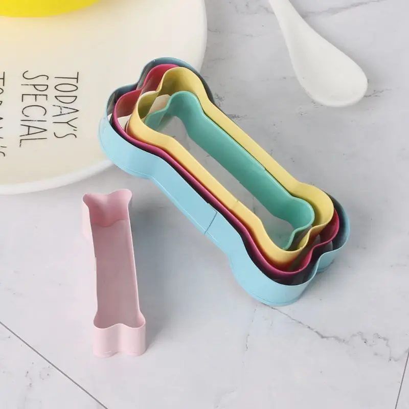 

5pcs/set Dog Bone Shaped Cookie Cutter Mold Stainless Steel Pastry Biscuit Cake Baking Mould