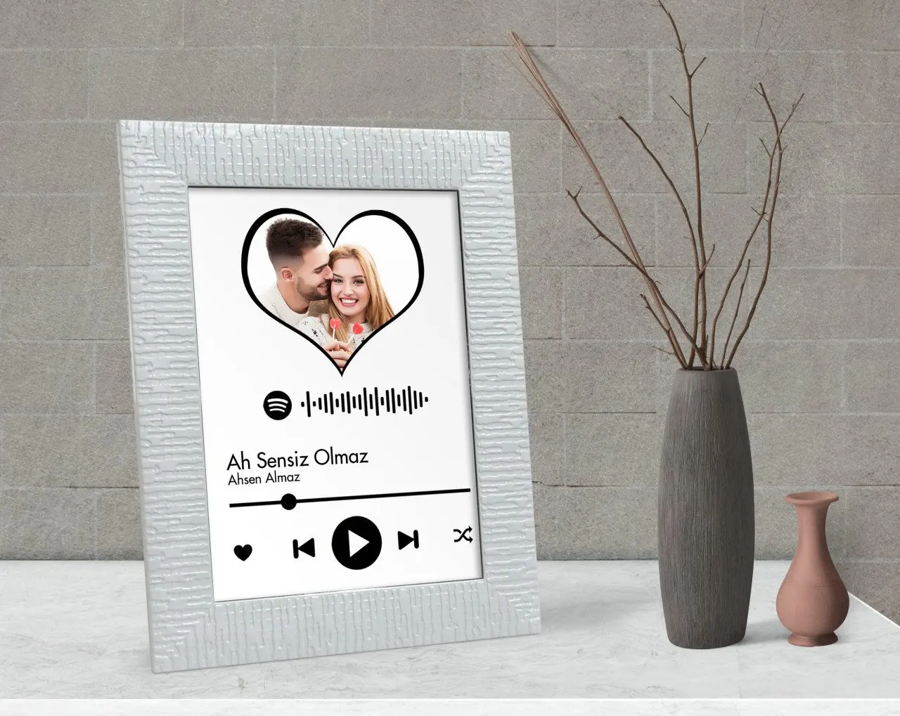 

Персонализированное фото Spotify со штрих-кодом, декоративное Çerçeve-2