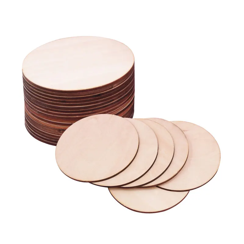 

100pcs 2.5-3cm Unfinished Natural Blank Round Wood Slices Circles Wood Discs For DIY Wedding Party Painting Christmas Decoration