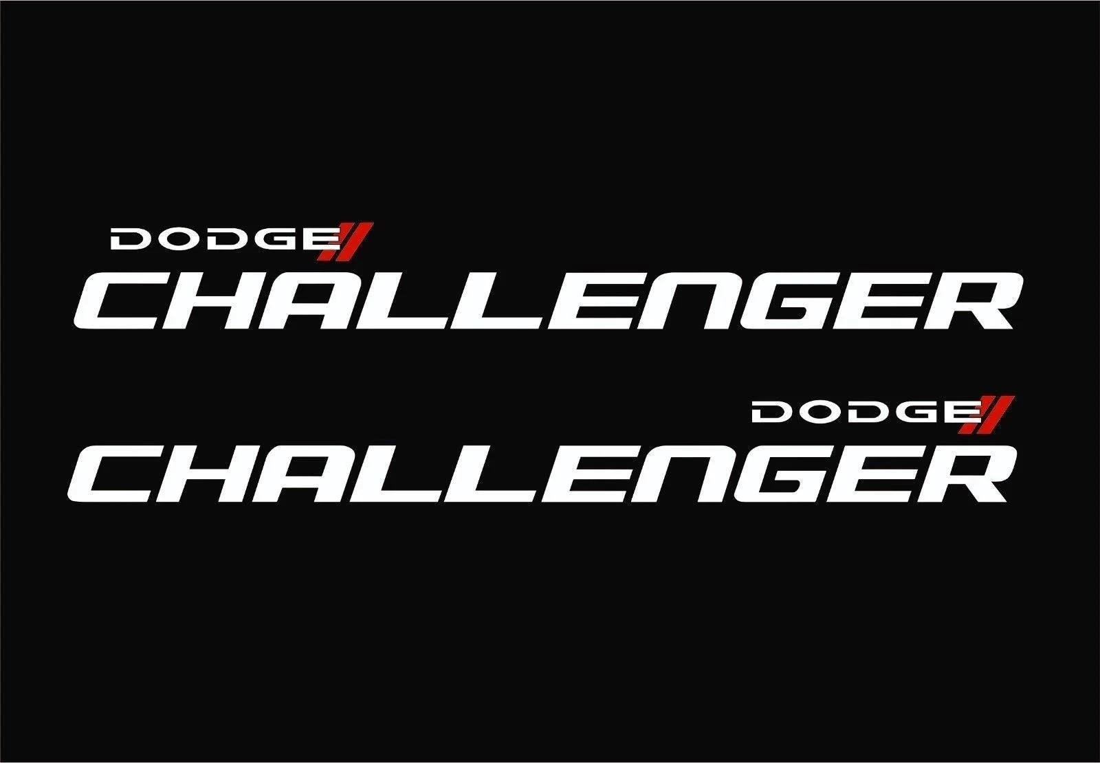 

Jptz four sizes 2-piece set Dodge Challenger racing stripe pattern vinyl logo body side sticker, covered with scratches