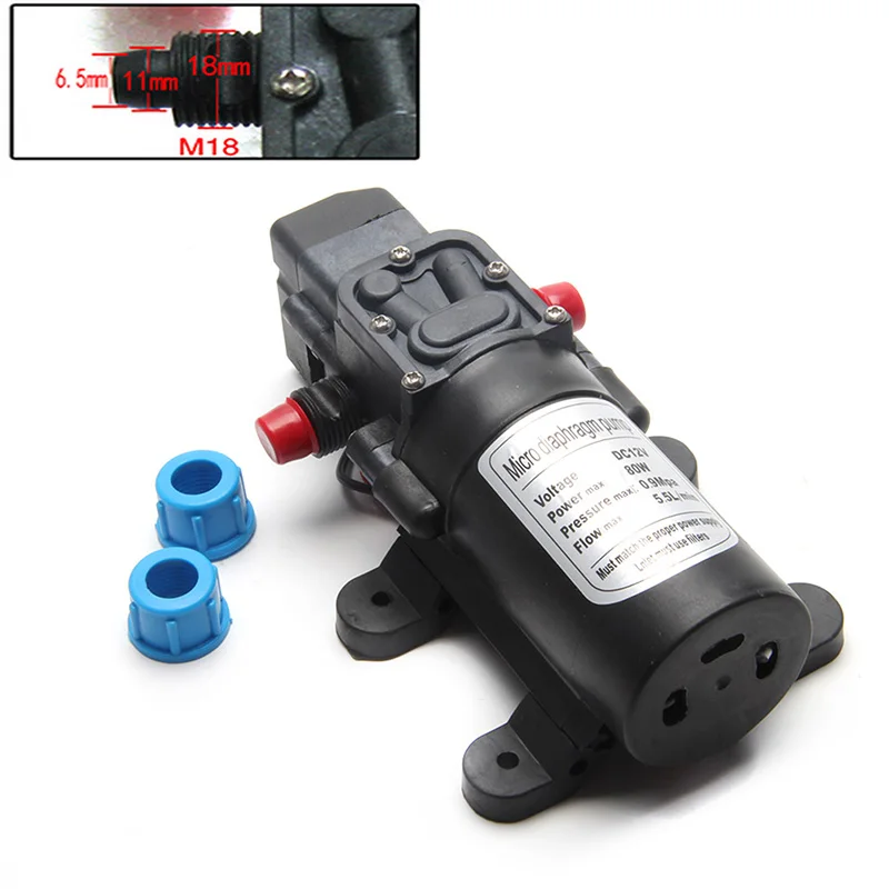 

5.5L/Min DC12V 80W 0142 Motor High Pressure Diaphragm Water Self Priming Pump Drop Ship