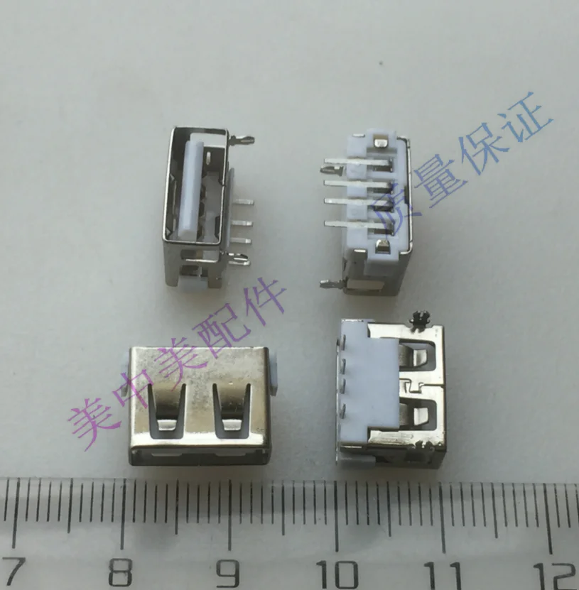 

Famale connector head For usb interface connector socket usb2.0 4 foot 90 degrees straightPins charger usb