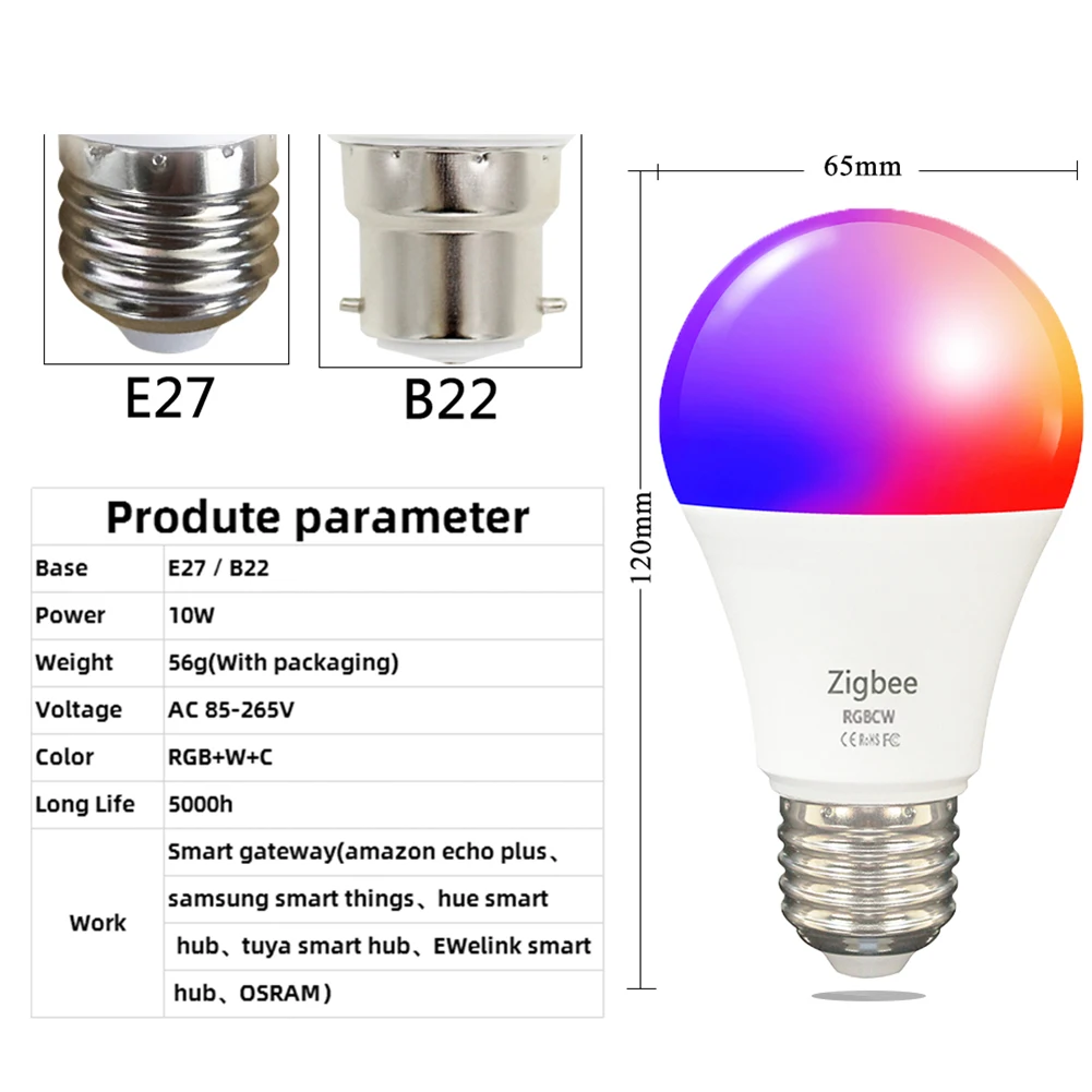

Practical Smart Home Wireless Wifi Light Bulb B22 E27 LED RGB Dimmable Lamp 85-265V Party Gadgets Long Life Intelligent