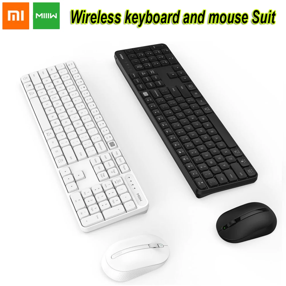 Xiaomi Mijia MIIIW RF 2 4 ГГц Беспроводная Офисная Клавиатура и мышь комплект 104 клавиш для