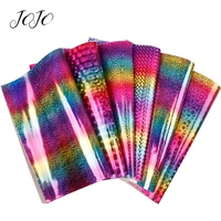 jojo bows 2230cm 1pc faux synthetic leather fabric rainbow gradient illusion laser sheet handmade craft supplies diy hair bows