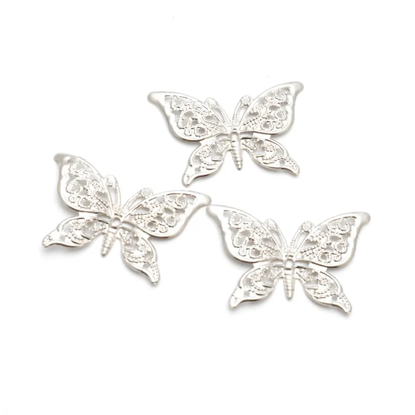 10 шт. ажурные бабочки застежки Металлические ремесла подарочные украшения DIY 39x26