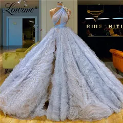 Style 3 Светло-голубое элегантное вечернее платье на одно плечо мягкие тюлевые платья для выпускного вечера с облаком кутюр платье для вечеринки с бисером платья Abendkleider - Цвет: Style 3