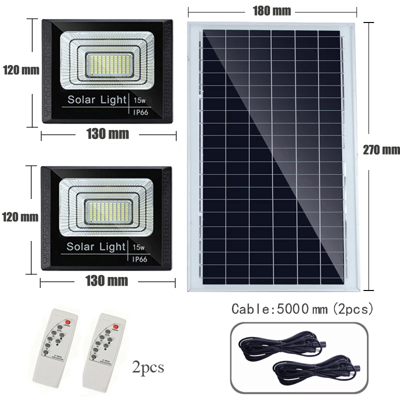 A2 Панели солнечные садовый светильник двойной головкой освещения большой