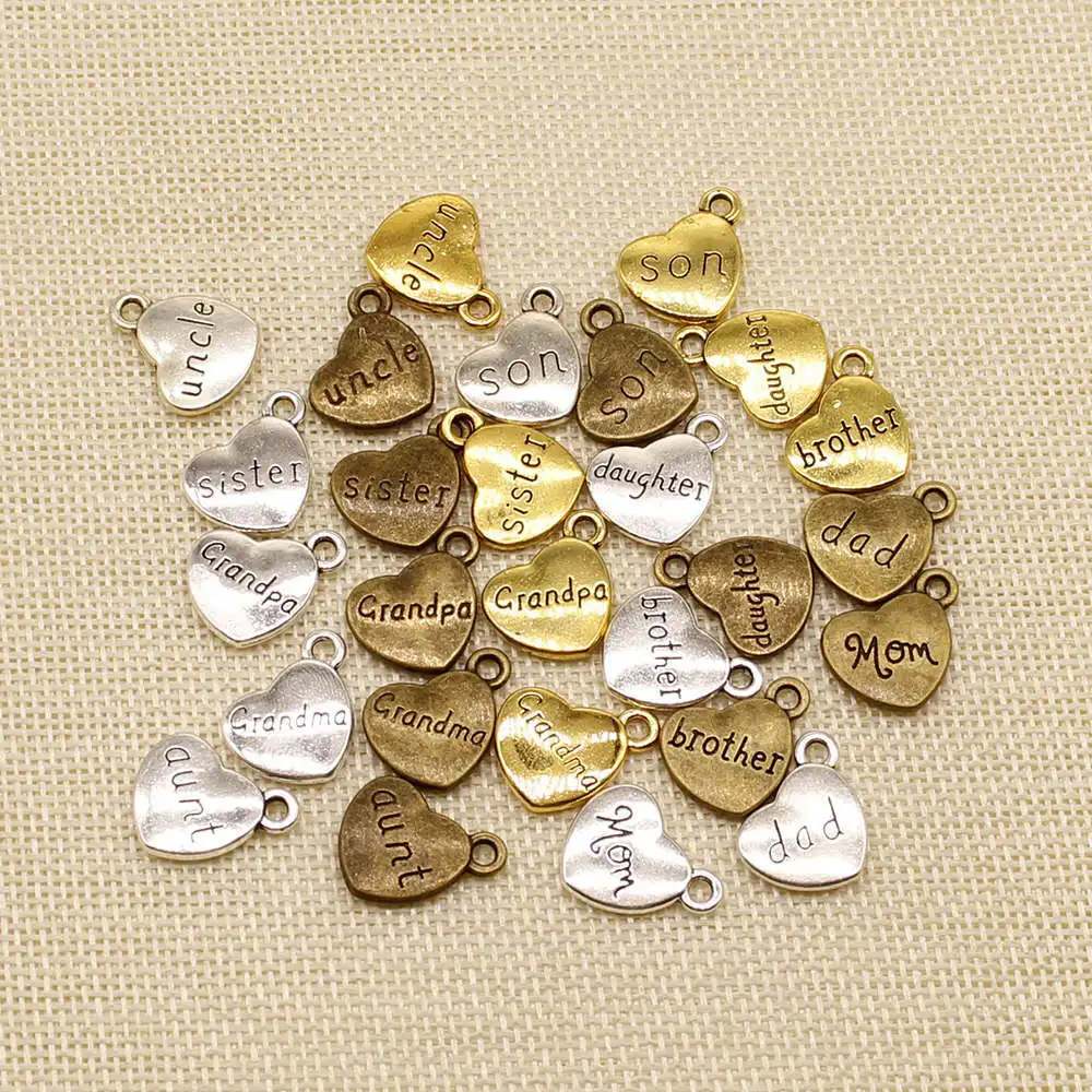 

High Quality 10pcs Peach Heart Love Plate Charms For Bracelet Necklace Jewelry Diy Craft Accessory