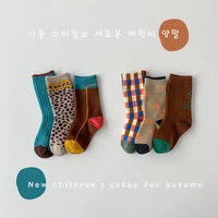 3pair toddler fashion plaid tube socks stylish kids cotton socks for boys girls korea style children sock huissokken calze bimba