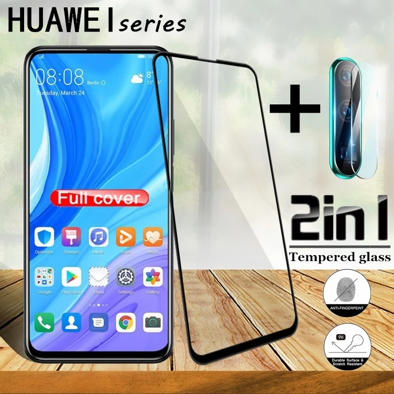 2 в 1 полное покрытие 9D закаленное стекло для Huawei Y9 Prime Y9s Y7 Pro Y7p Y6 pro Y6s Y5 Lite (2019)