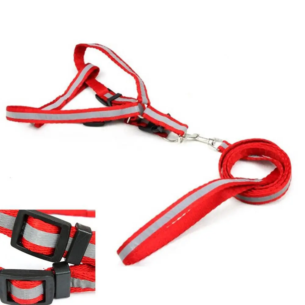 

50% Hot Sales!!! Durable Chest Wrap Dog Cat Soft Flat Leading Rope Reflective Walking Pet Leash