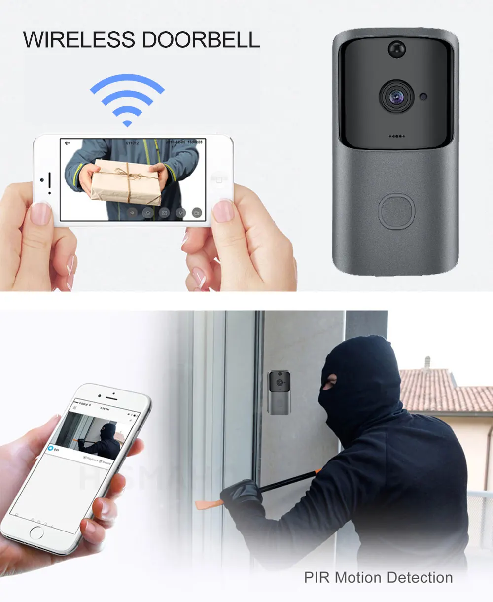 Умный дверной звонок с камерой Wi-Fi кольцевой видеозвонок наборы цифровой глазок