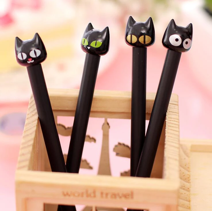 1 шт. креативные Канцтовары милая маленькая кошка мистический с принтом черного