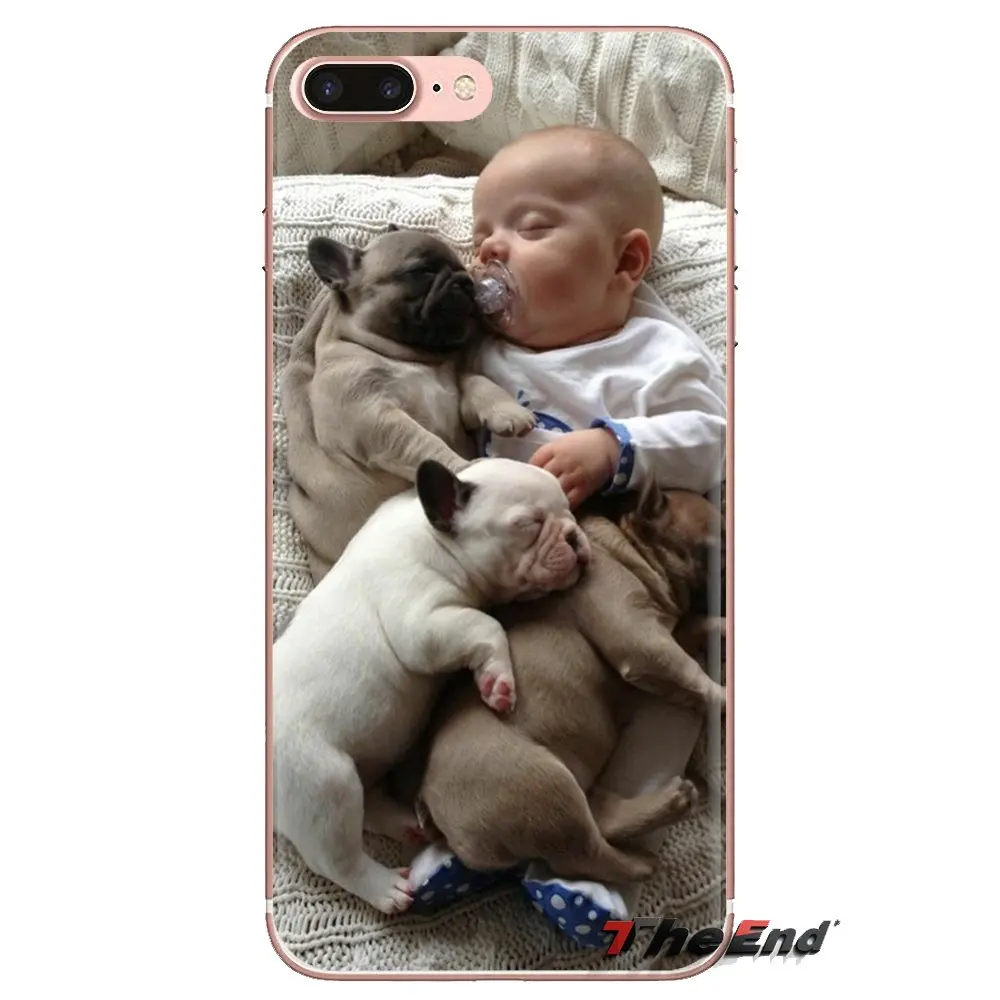 Мягкий прозрачный просвечивающийся чехол Чехлы Модный щенок бульдога собака для