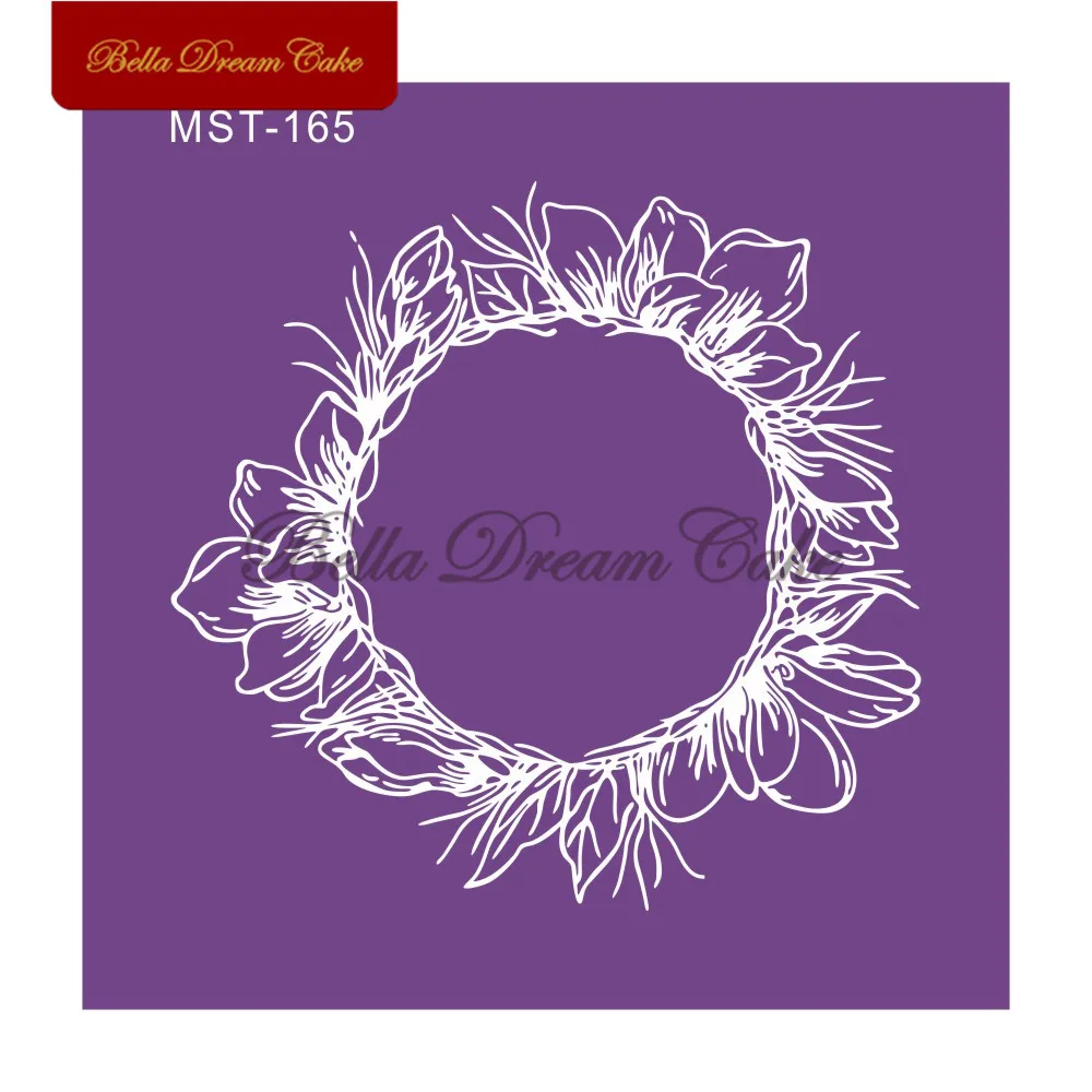 Цветочные кольца сетчатые трафареты рамка дизайн Женская ткань форма для торта