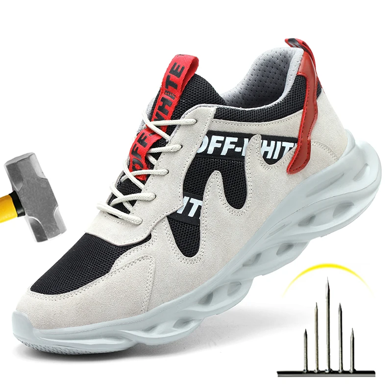 

Men's Outdoor Steel Toe Anti Smashing Protective Work Shoes Boots Men Puncture Proof Safety Shoes Anti-Slip