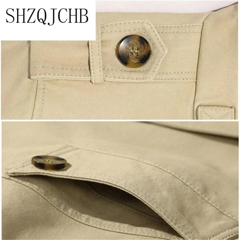 

Autumn Spring Jackets Men's Business Trench Casual Cotton Trenchs Turn-Down Collar New Male Windbreaker Solid Coat Size 5XL