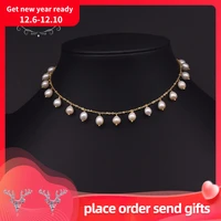 glseevo natural fresh water pearl choker necklace for women wedding gift handmade minimalism necklace luxury fine jewelry gn0226