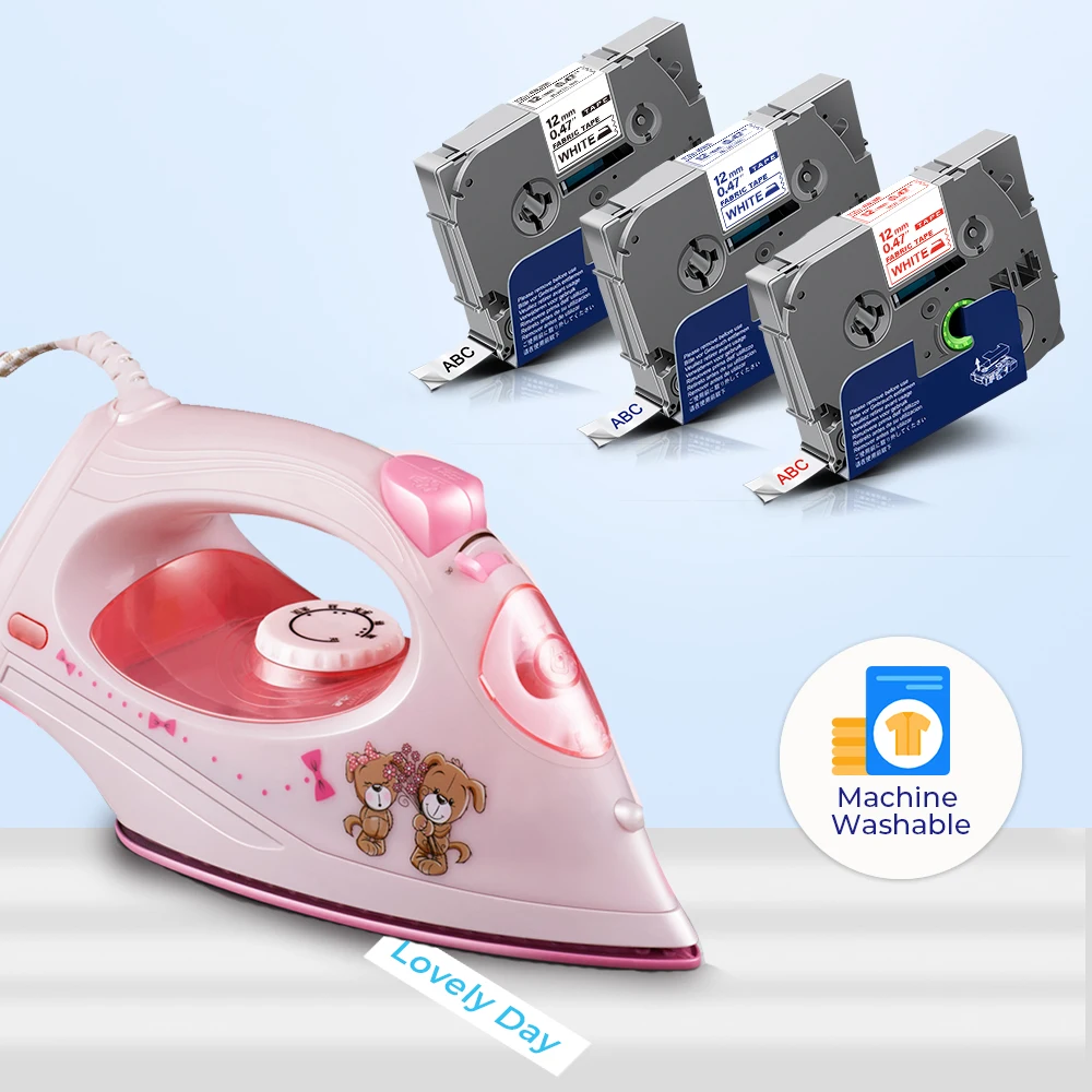 5PK FA231 тканевая лента 231 клейкая 12 мм черная на белом ткани этикетка замена Brother PT