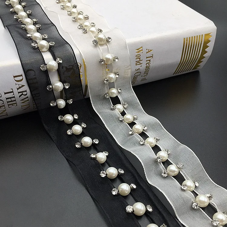 5 ярдов/партия кружевная лента с бусинами|Кружево| |