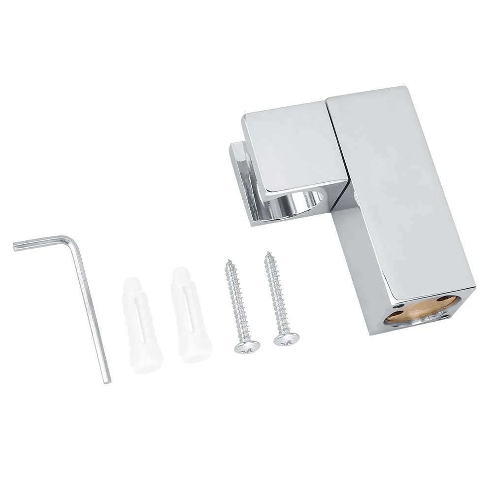 

Home Copper Handheld Shower Head Holder Square Fixing Bracket 360 Degrees Rotation Drill Holes With Expansion Screws