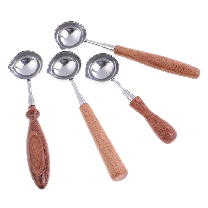 Wood Handle Retro Wax Stamping Spoons Sealing Melting Spoon For Scrapbooking Invitation Cards Decorative Stamps Craft | Дом и сад