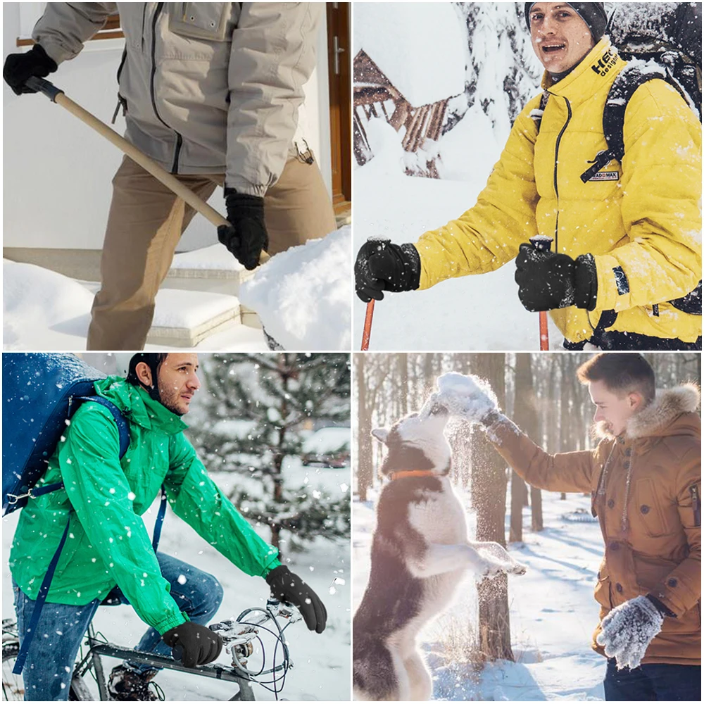 Мужские лыжные перчатки зимние термоперчатки с защитой от холода до 30 °F теплые