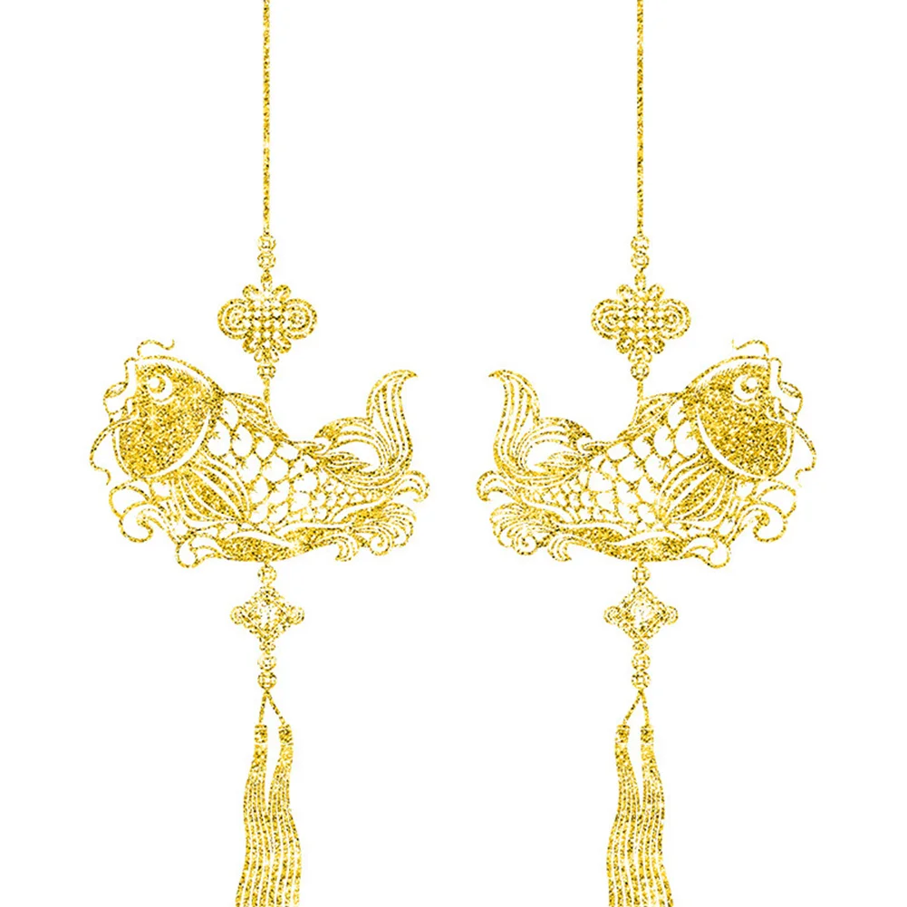 Классические Золотые узлы новогодние наклейки на стену с благословениями для