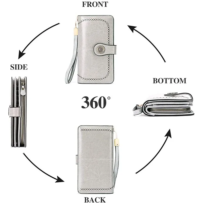 SENDEFN Fashion Women Wallets Long Zipper Large Capacity Clutch Purse Split Leather Female Wallet