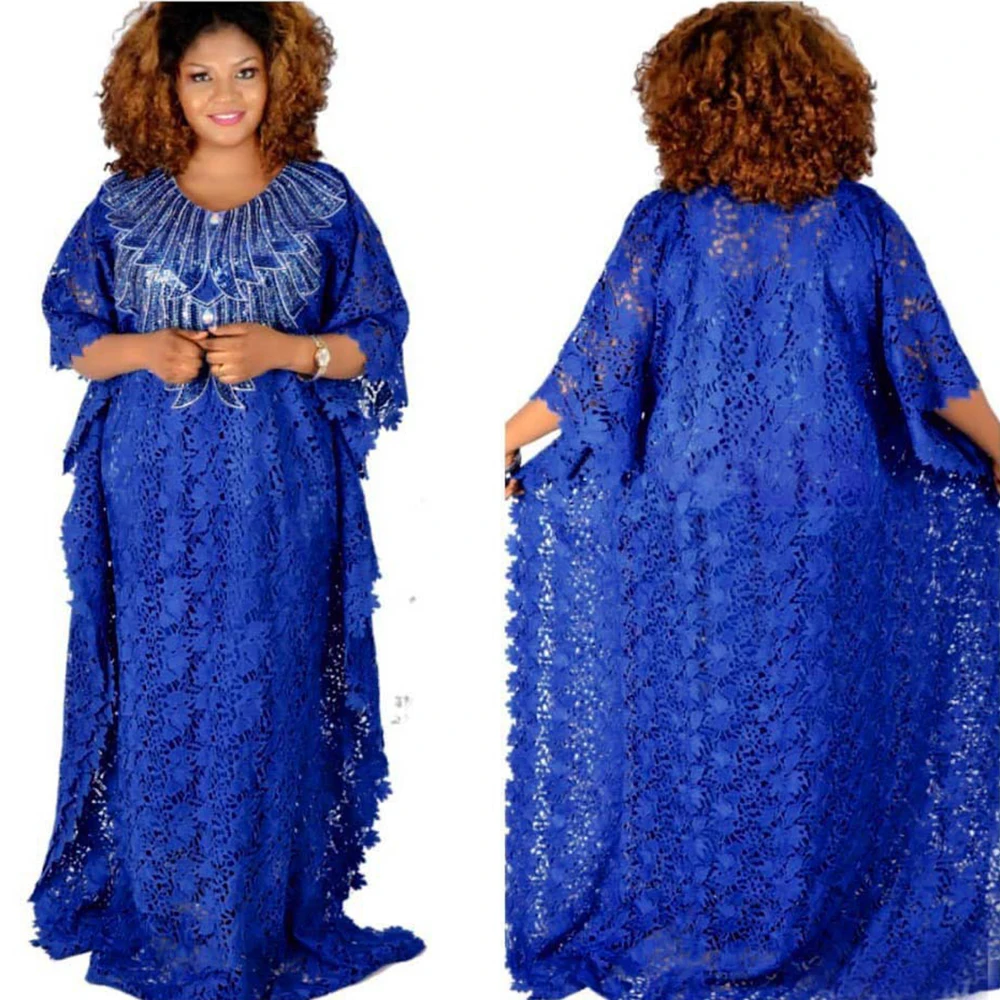 Женский кружевной халат Siskakia кафтан с вышивкой и блестками Африканский