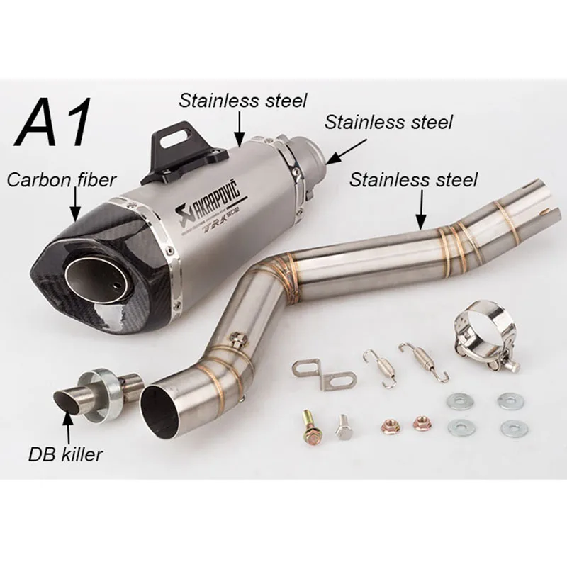 Akrapovic выхлопная труба мотоцикла из углеродного волокна Бенелли Akrapovic выхлопная средняя секция с DB killer для TRK502 ZX10 Z900