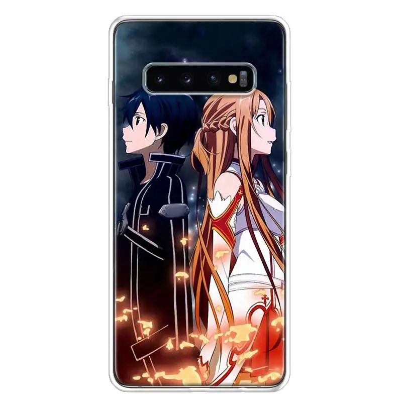 Чехол для телефона Sword Art Online Kirito и Asuna для Samsung Galaxy S23 S10 Plus S20 FE S21 S22 Ultra S10E S8 S9 + S7 Edge S на.