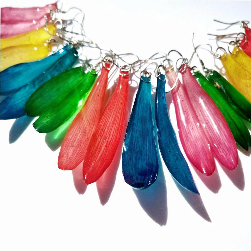 

Summer 6 colour Acrylic Resin Dry Flower Earrings Korea Simple Design Earrings For Women Girls Party Jewelry Earrings 2020