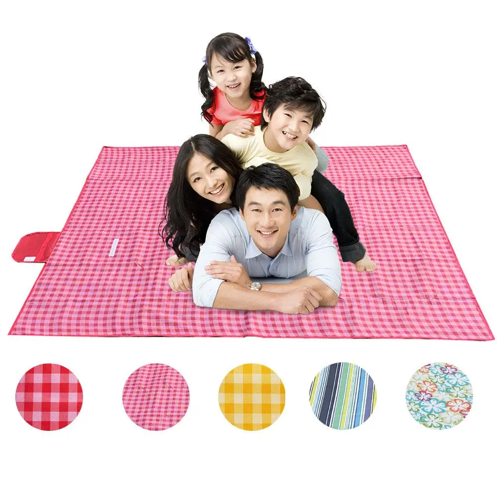 

Practical Stripe Oxford Cloth Picnic Mat Outdoors Picnic Pad Moisture Resistant Pad Travel Multifunction Sturdy