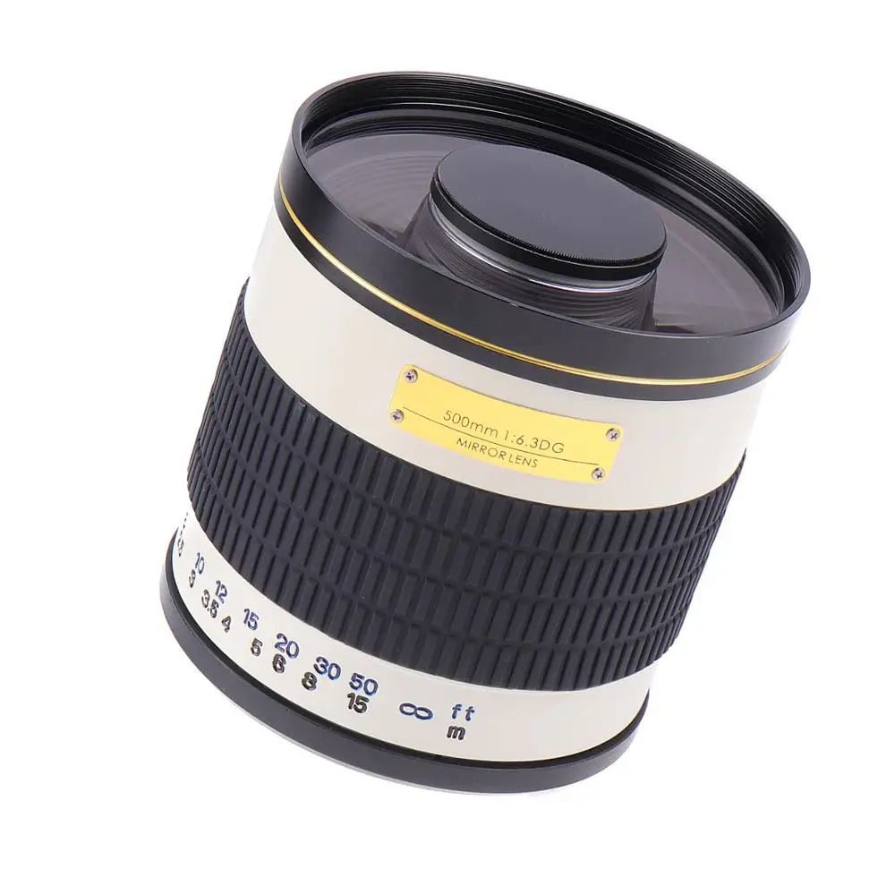 

500mm F6.3 Manual Focus Telephoto Mirror Lens + T2 Mount Adapter Ring for Canon EF EOS DSLR Camera