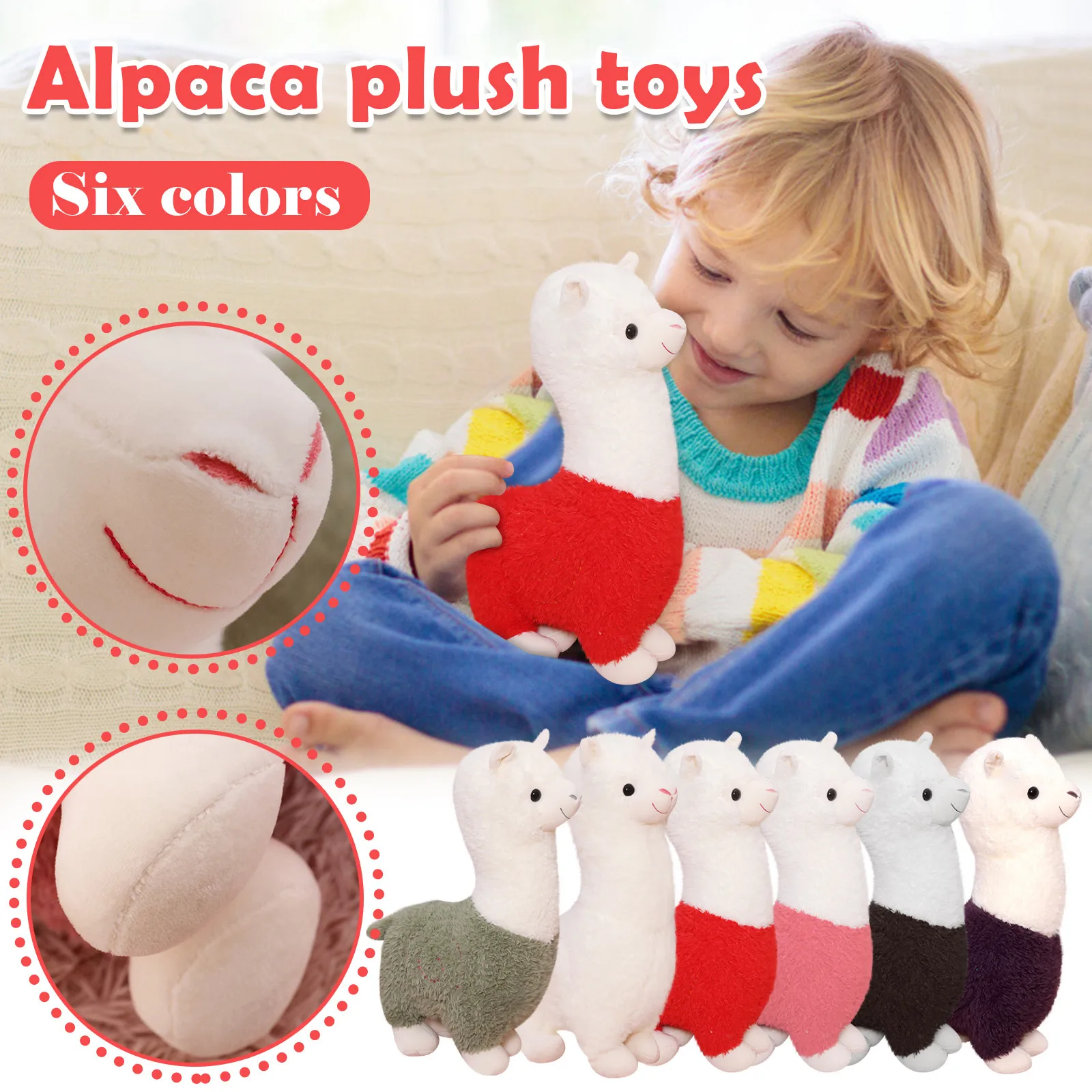 

28cm New Alpaca Plush Toy 6 Colors Cute Animal Doll Soft Cotton stuffed doll Home office decor Kids girl Birthday Christmas Gift