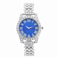 foreign trade hot selling quartz watch fashion rhinestone bracelet womens watch new roma characters green dial watch for women