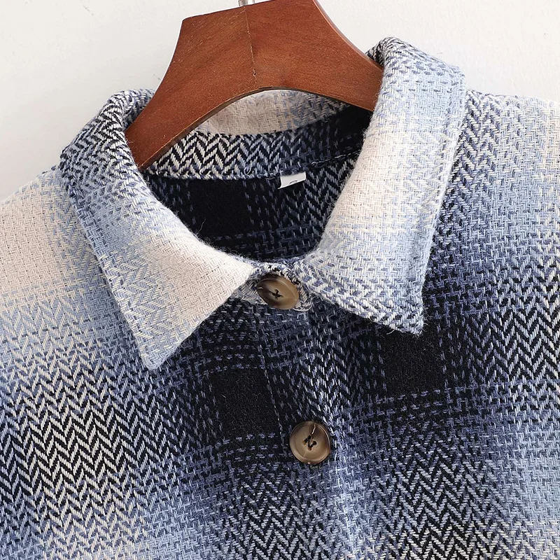 

Women Elegant Winter Wool Overcoat Plaid Printed 2020 New Long Bandage Woolen Coat Cardigan Loose Plus Size Outwear With Pocket