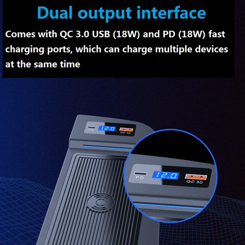 

Car Wireless Charger for Toyota Alphard 2015-2021 Phone USB Charging Pad with QC3.0 + PD Port Fast Charging,15W+18W+18W