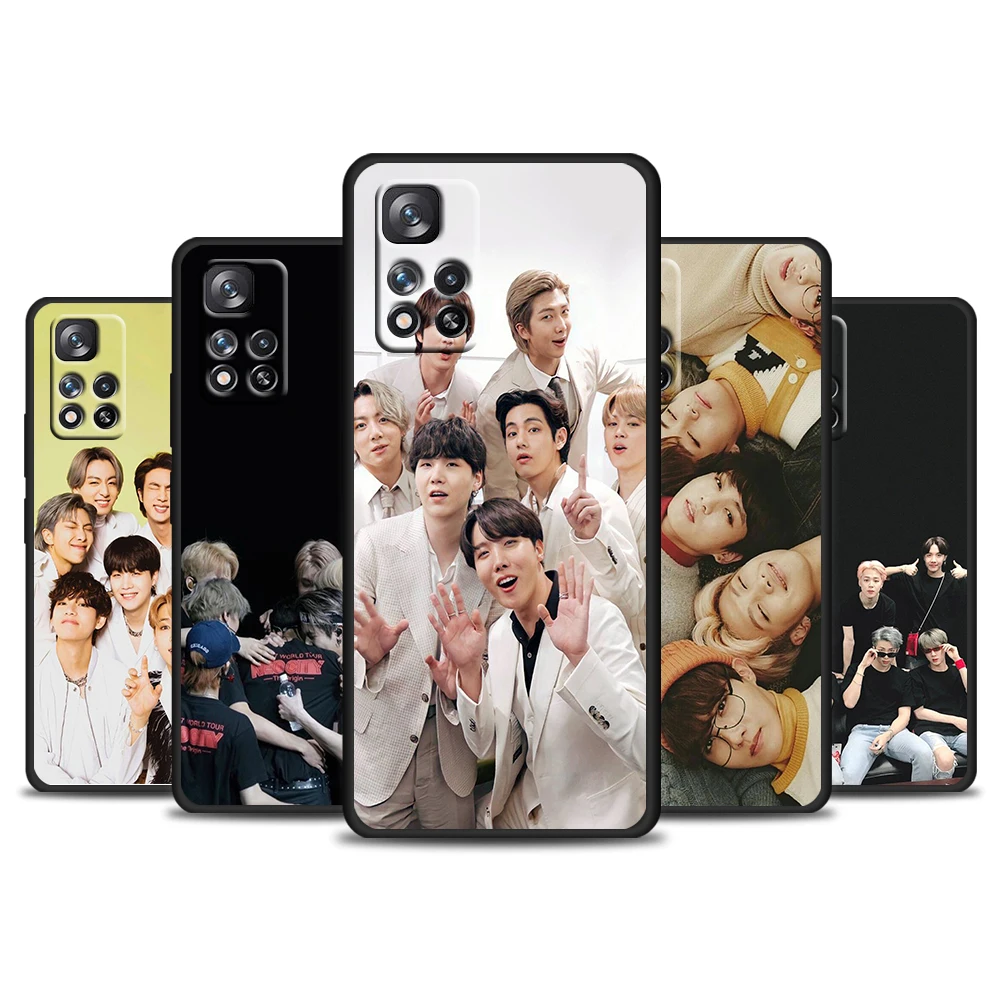 

Dance group kpop boy For Xiaomi Redmi Note 11 10 10S 9 9T 9S Pro Max 8T 8 7 6 5 4X Silicone Soft Black Phone Case