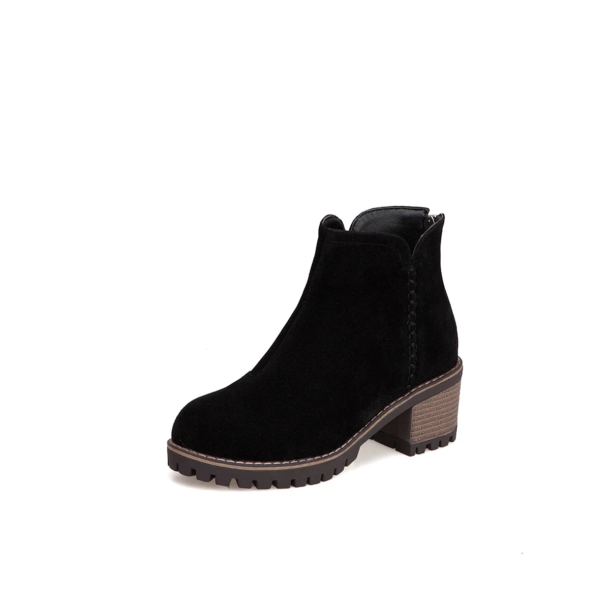 Женские теплые зимние ботинки с молнией сзади модные размера плюс 43 42 высокие