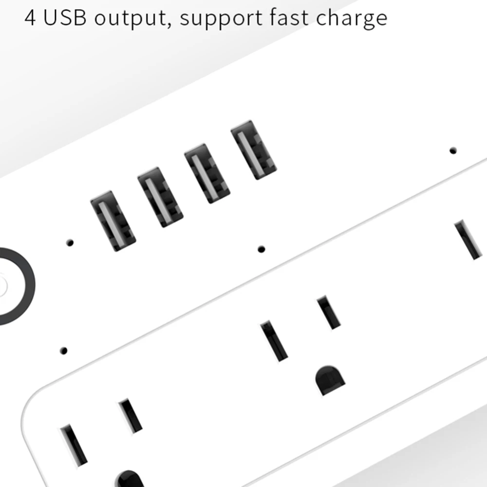 4 USB порт розетка Голосовое управление умный Wifi силовая полоса Защита от перенапряжения несколько розеток дистанционного управления умная вилка Wi-Fi