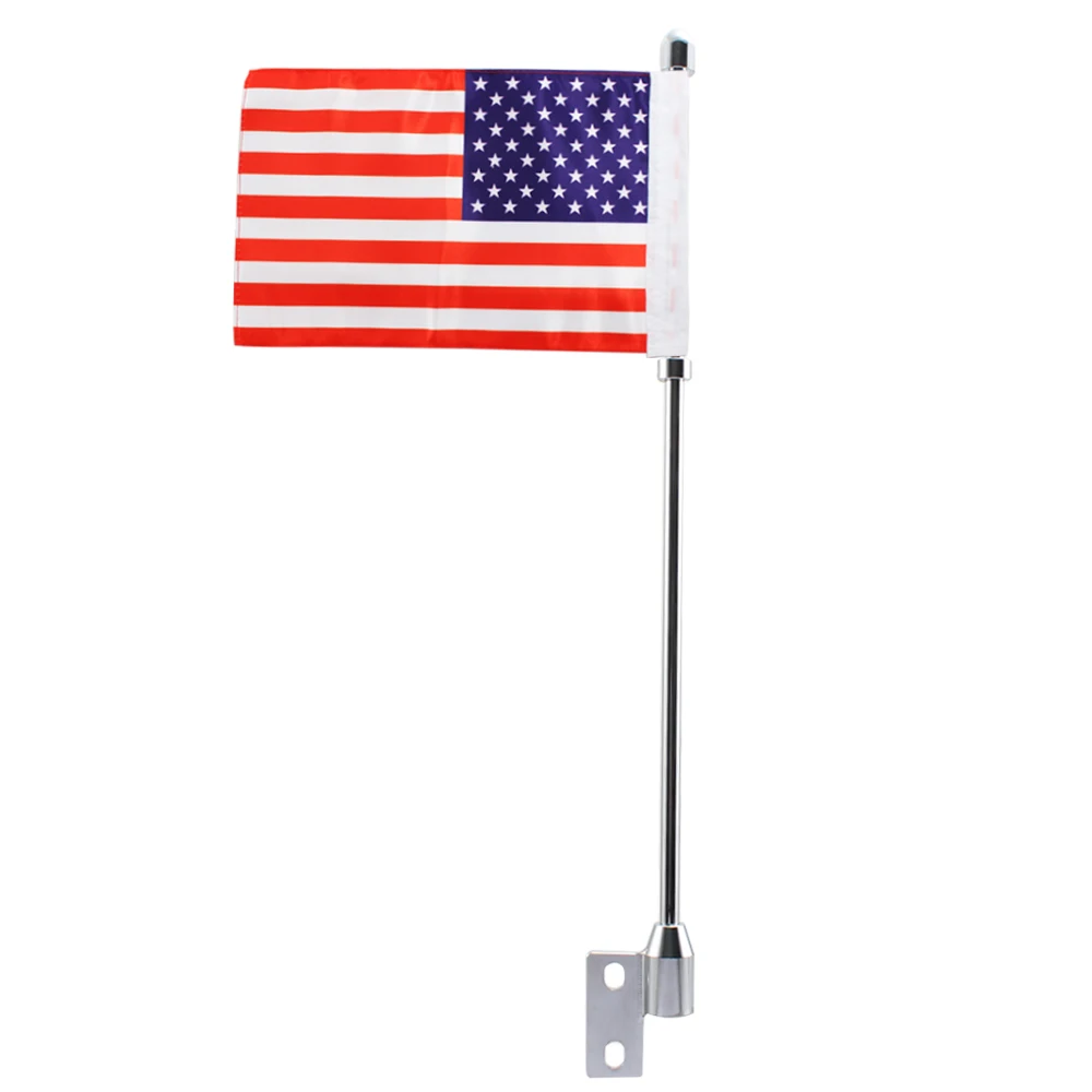 Багажная стойка для мотоцикла с американским флагом хромированная Вертикальная