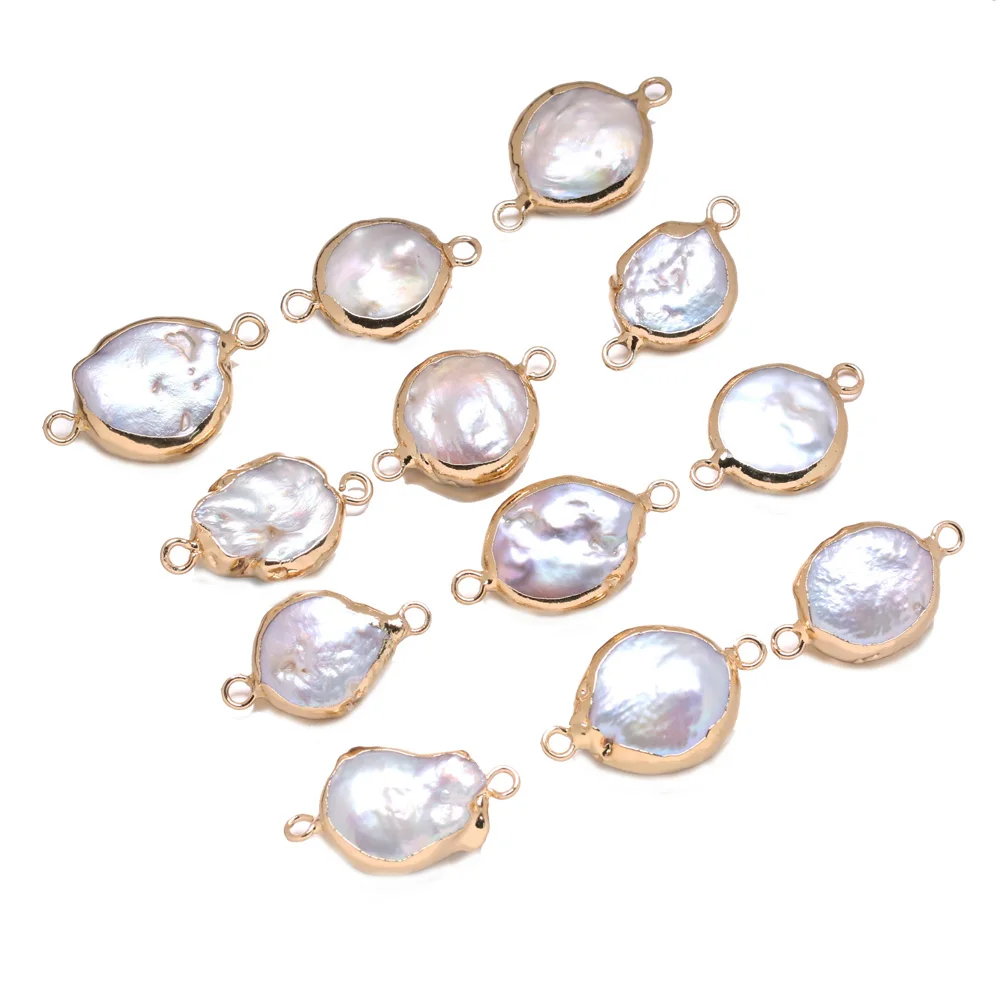 

Pendants Small Pink Charms Round Pearl Connector for Women Woman Girl Jewelry Making DIY Accessories Necklaces Bracelet Earring