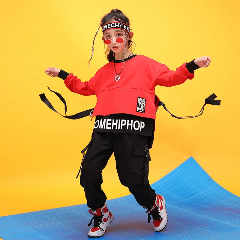 

Spring 2019 baby clothes for boys Long Sleeve children's costume for Baby Boys girls hip hop Jazz Dance Costume t shirt for kids