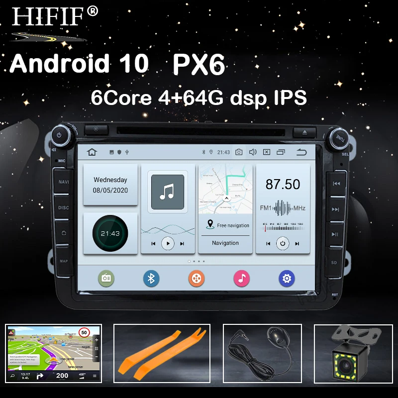 2 Din Android 10 автомобильный DVD GPS навигатор для VW Passat B6 amarok volkswagen Skoda Octavia superbseat leon golf 5 6