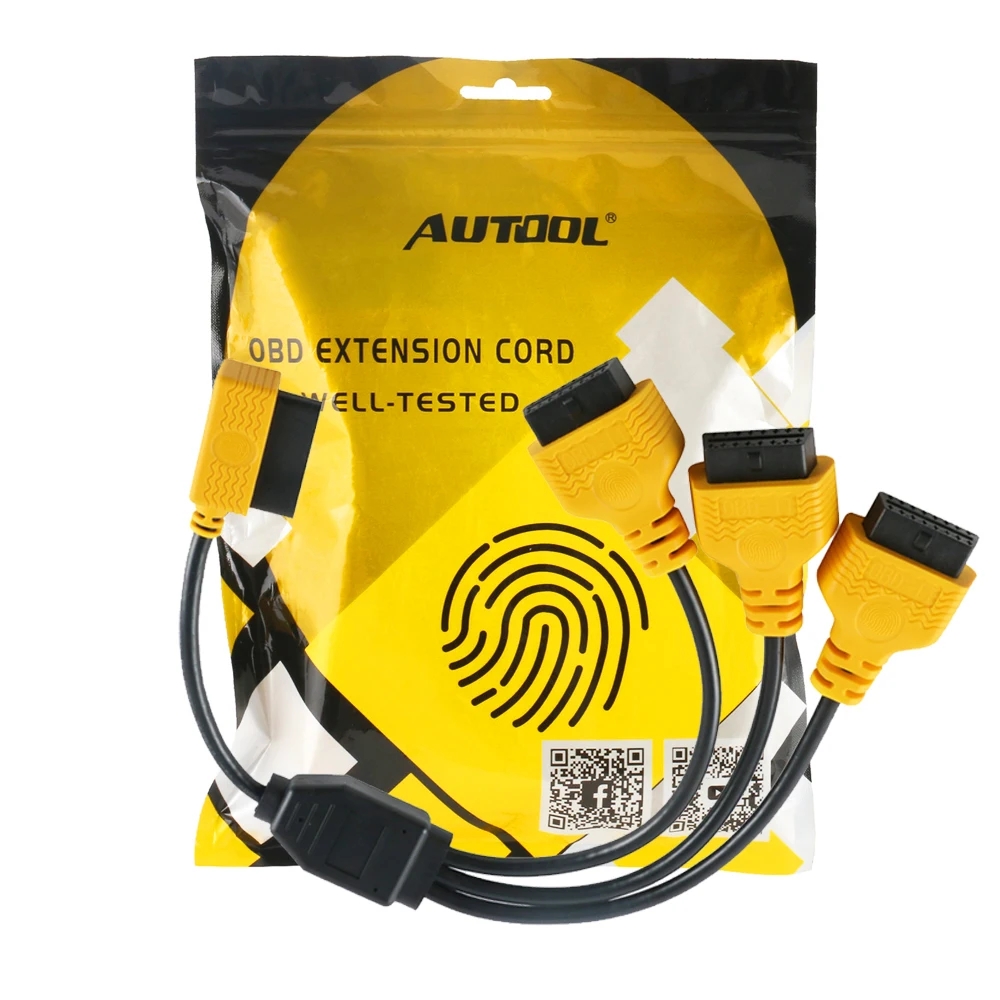 Автомобильный раздельный кабель AUTOOL OBD2 50 см OBD 2 OBDII вилка гнездо Y образные кабели